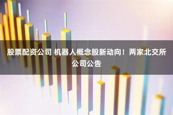 股票配资公司 机器人概念股新动向！两家北交所公司公告